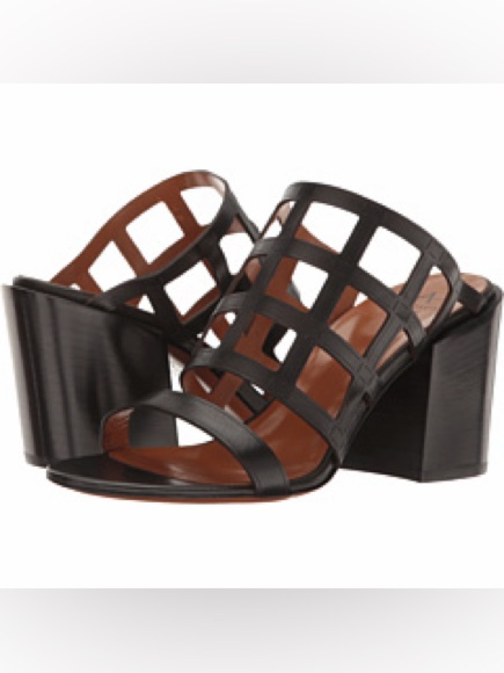 Women’s Aquatalia Federica Caged Mule Sandals with Block Heel Size 7.5